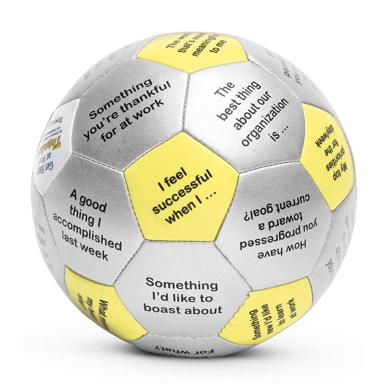 Trainers Warehouse Get Happy at Work Thumball 6" | Team Building Activities - Create a Positive Workplace. Promote Optimisim & Happy Conversations | 32 Prompts - Image 1